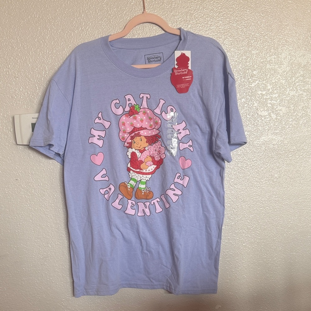 Strawberry Shortcake Lavender 'My Cat Is My Valentine' Graphic Tee